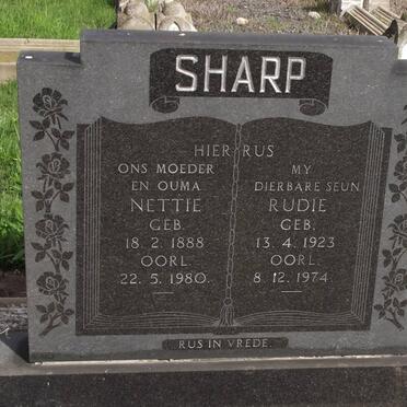SHARP Nettie 1888-1980 :: SHARP Rudie 1923-1974