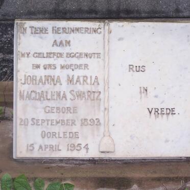 SWARTZ Johanna Maria Magdalena 1893-1954