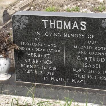 THOMAS Herbert Clarence 1918-1976 &amp; Gertrude Isabel 1914-1996