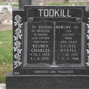 TODKILL Reuben Charles 1905-1975 &amp; Laurel Myrtle 1907-1988