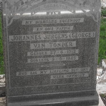 TONDER Johannes Jurgens, van 1912-1945