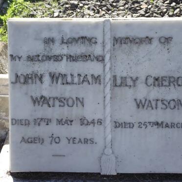 WATSON John William -1945 &amp; Lily Cheroline -1954