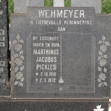 WEHMEYER Marthinus Jacobus 1910-1972