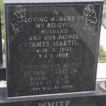 WHITE James Martin 1903-1968 &amp; Susan Caroline 1905-1993