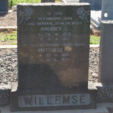 WILLEMSE Andries C. 1939-1961 :: WILLEMSE Mattheus 1909-1974