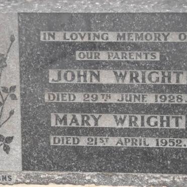 WRIGHT John -1928 &amp; Mary -1952