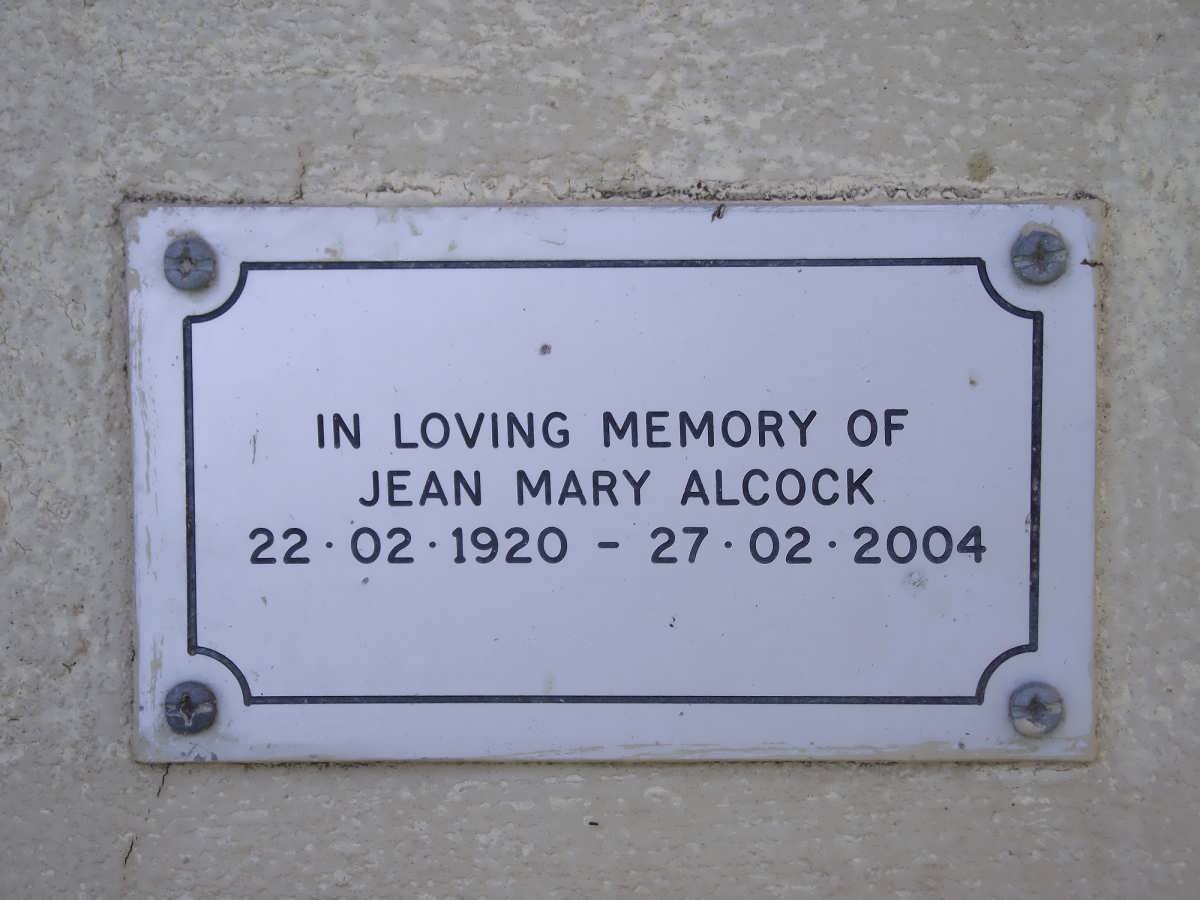 ALCOCK Jean Mary 1920-2004