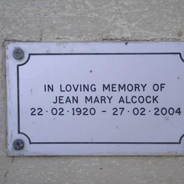 ALCOCK Jean Mary 1920-2004