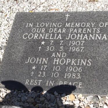 HOPKINS John 1906-1983 &amp; Cornelia Johanna 1907-1967