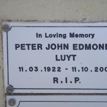 LUYT Peter John Edmonds 1922-2002
