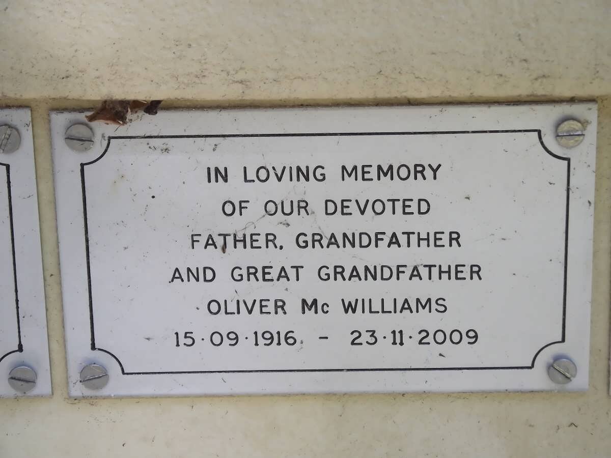 Mc WILLIAMS Oliver 1916-2009