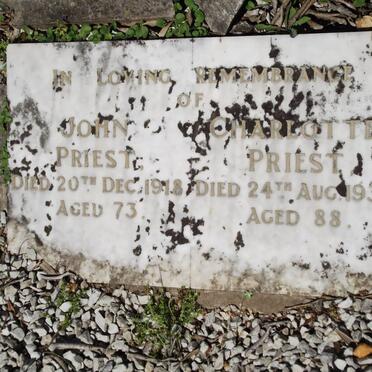 PRIEST John -1918 &amp; Charlotte -1935