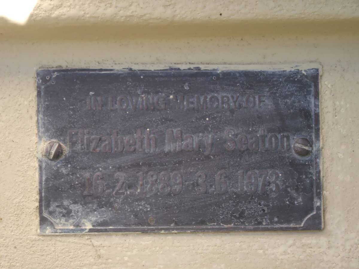 SEATON Elizabeth Mary 1889-1973