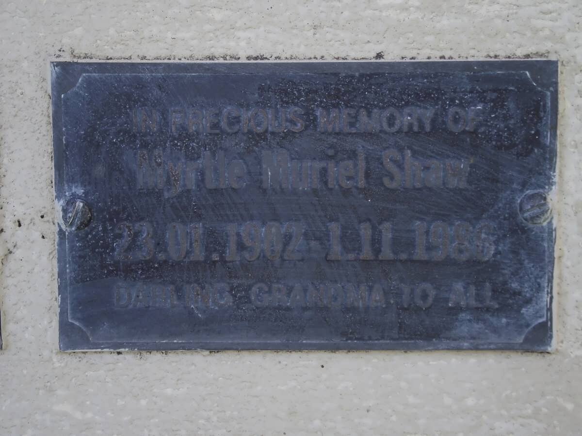 SHAW Myrtle Muriel 1902-1986