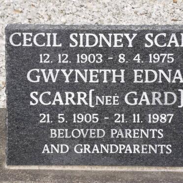 SCARR Cecil Sidney 1903-1975 &amp; Gwyneth Edna GARD 1905-1987