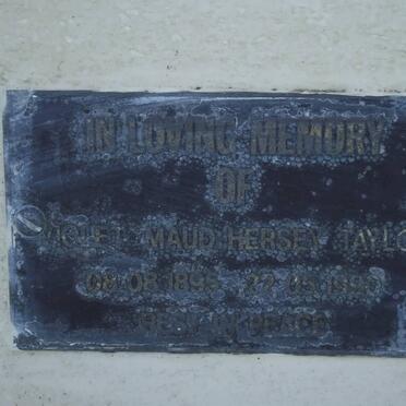 TAYLOR Violet Maud Hersey 1895-1990