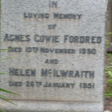 FORDRED Agnes Cowie -1950 :: McILWRAITH Helen -1951
