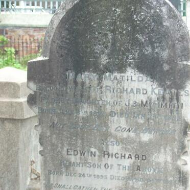 KEATS Mary Matilda nee SMITH :: KEATS Edwin Richard 1895