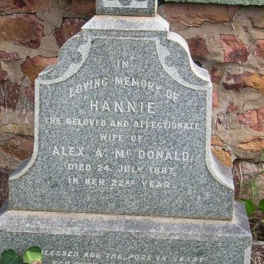 Mc DONALD Hannie -1887