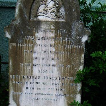 PATERSON Thomas Jones -1899 &amp; Jane GREENSHIELDS -1898