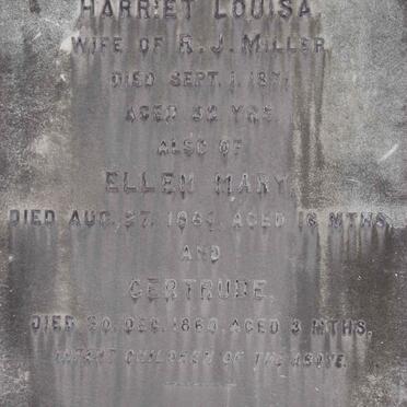 MILLER Harriet Louisa :: MILLER Ellen Mary -1865 :: MILLER Gertrude -1868