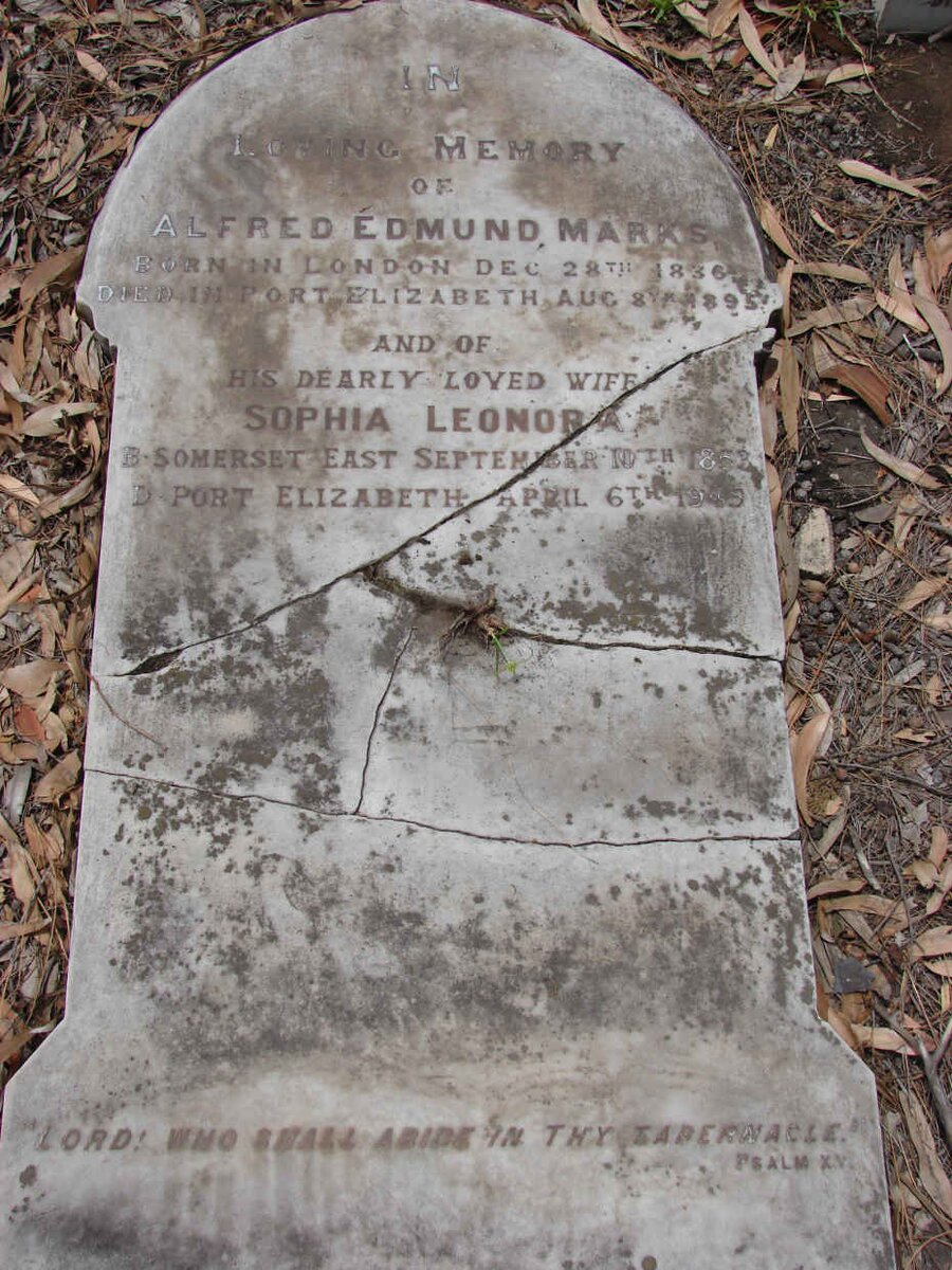 MARKS Alfred Edmund 1836-1895 &amp; Sophia Leonora 1853-1945