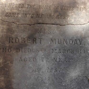 MUNDAY Robert -1905