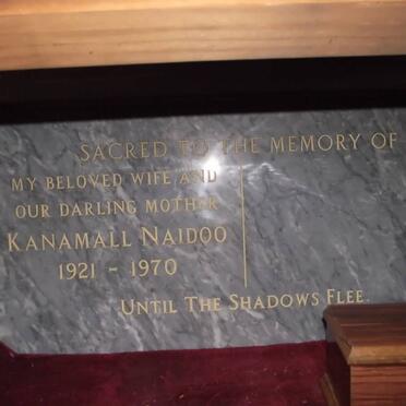 NAAIDOO Kanamall 1921-1970