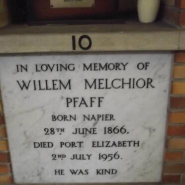 PFAFF Willem Melchior 1866-1956