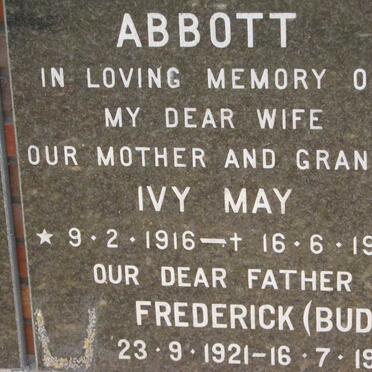 ABBOTT Frederick 1921-1990 &amp; Ivy May 1916-1979