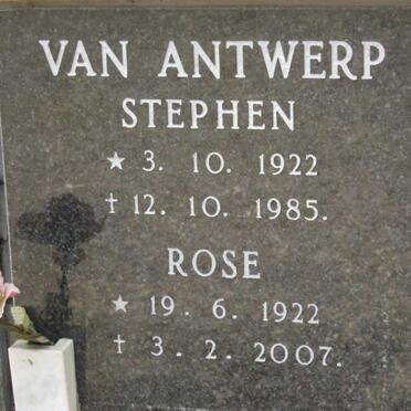 ANTWERP Stephen, van 1922-1985 &amp; Rose 1922-2007