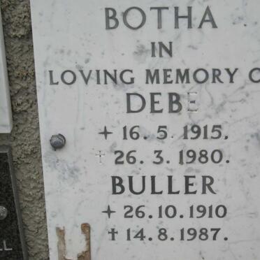 BOTHA Buller 1910-1987 &amp; Deb 1915-1980