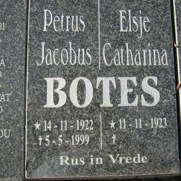 BOTES Petrus Jacobus 1922-1999 &amp; Elsje Catharina 1923-