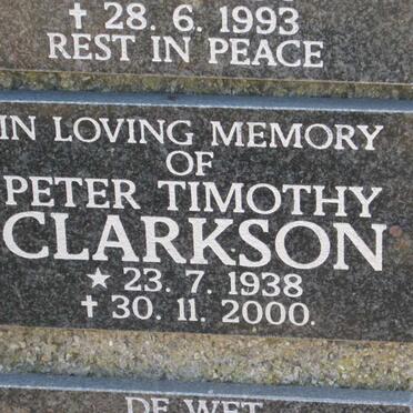 CLARKSON Peter Timothy 1938-2000