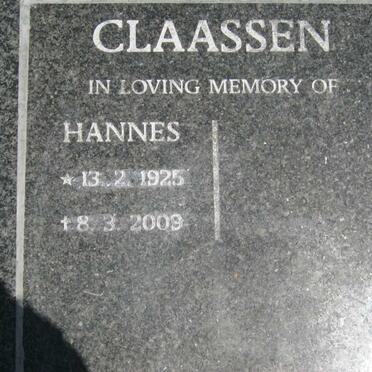 CLAASSEN Hannes 1925-2009
