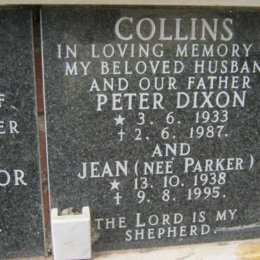 COLLINS Peter Dixon 1933-1987 &amp; Jean PARKER 1938-1995