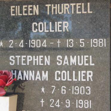 COLLIER Stephen Samuel Hannam 1903-1981 &amp; Eileen Thurtell 1904-1981