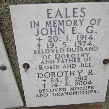 EALES John E.G. 1914-1974 &amp; Dorothy R. 1912-2004