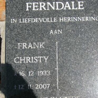 FERNDALE Frank Christy 1933-2007