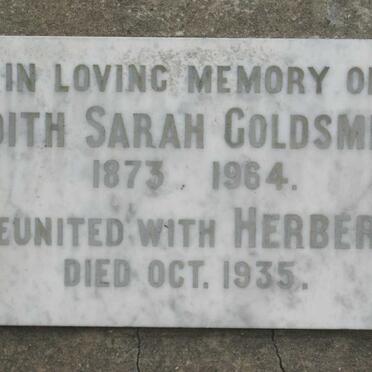 GOLDSMITH Herbert -1935 &amp; Edith Sarah 1873-1964 