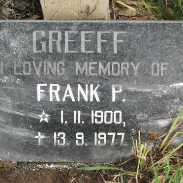 GREEFF Frank P. 1900-1977