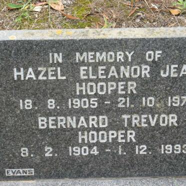 HOOPER Bernard Trevor 1904-1993 &amp; Hazel Eleanor Jean 1905-1977