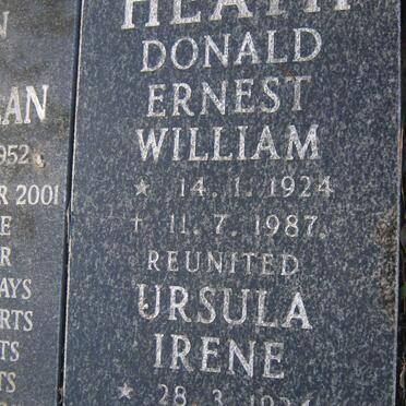 HEATH Donald Ernest William 1924-1987 &amp; Ursula Irene 1924-2000