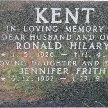 KENT Ronald Hilary 1926-1981 :: KENT Jennifer Frith 1962-1993
