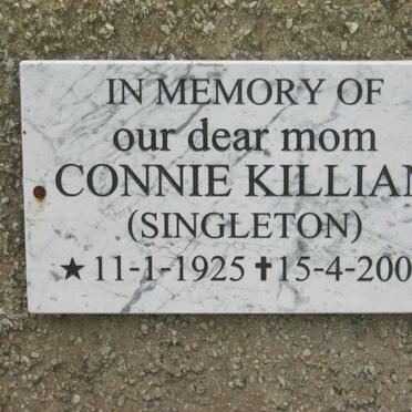KILLIAN Connie nee SINGLETON 1925-2009