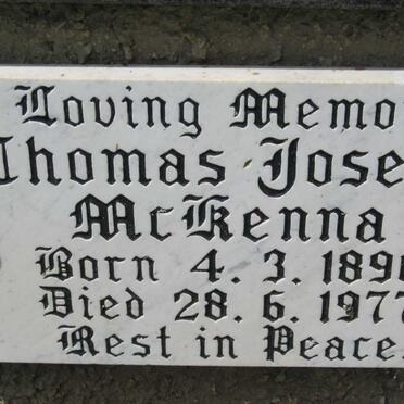 McKENNA Thomas Joseph 1890-1977