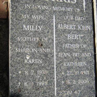 MORRIS Albert John 1921-2006 &amp; Milly 1935-1998