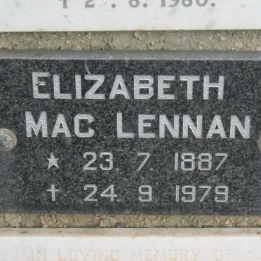 MacLENNAN Elizabeth 1887-1979