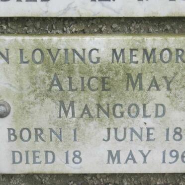 MANGOLD Alice May 1877-1967