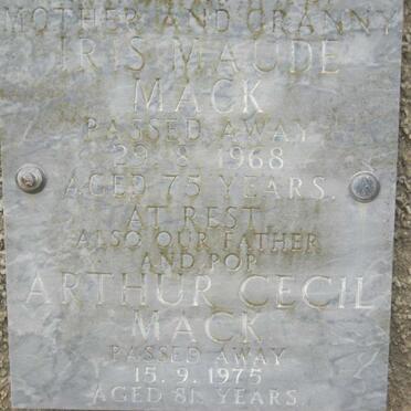 MACK Arthur Cecil -1975 &amp; Iris Maude -1968